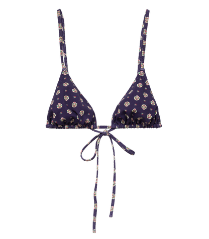 CAPRI BIKINI TOP -- NAVY CADIZ FOULARD