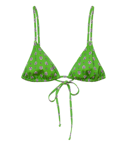 CAPRI BIKINI TOP -- VERT CADIZ FOULARD